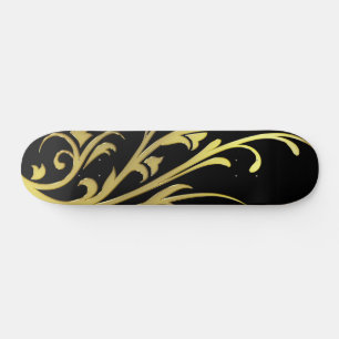 Plateau de skateboard en faux or fleur de luxe abs