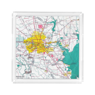 Plateau En Acrylique Carte de Houston