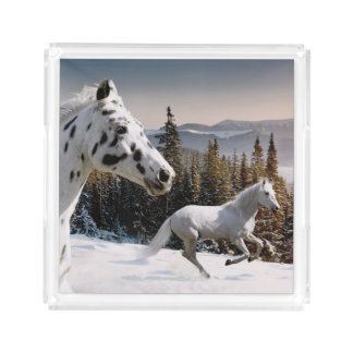 Plateau En Acrylique Le pays des merveilles d'hiver