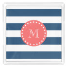Motif bleu bleu marine, Monogramme de corail