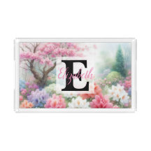 Nom monogramme sur Fleurs à l'aquarelle en pastels