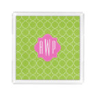 Rose + Monogramme vert de Quatrefoil