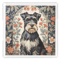 Schnauzer élégant motif floral inspiré de William