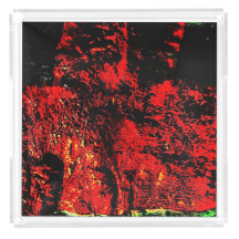 Textured red abstract Acrylic Tray,Dark red 