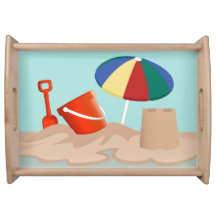 Illustration de la scène de plage de Bucket et Spa