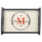 Monogramme Rustique Burlap Saisonné Avec Amour