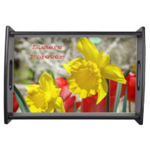Plateaux de service Sœurs pour toujours Jonquilles