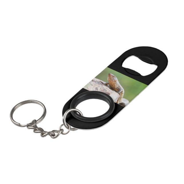 Plated Lizard Keychain Bottle Opener (Front Angled)