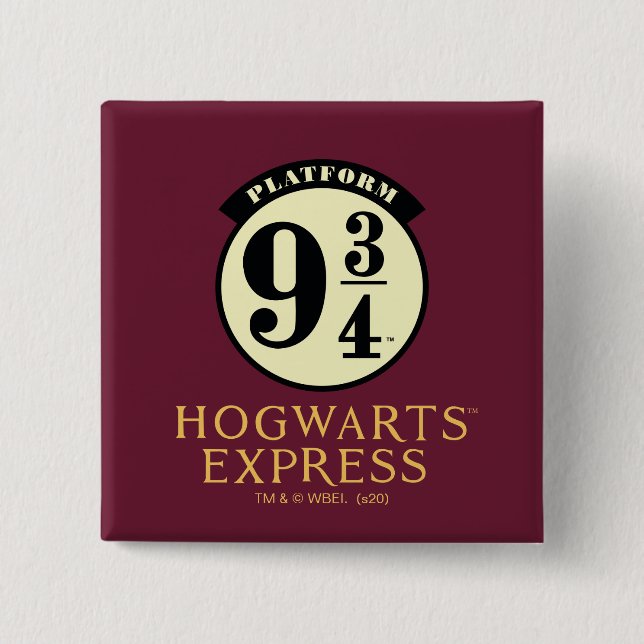 Platform 9 3/4 HOGWARTS™ EXPRESS Icon 2 Inch Square Button (Front)
