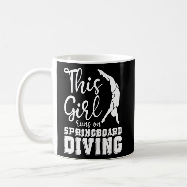Platform Diver Girl - Springboard Diving  Coffee Mug (Left)