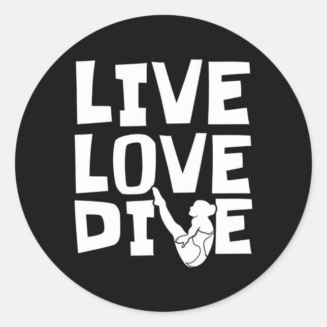 Platform Diver Love Springboard Diving Classic Round Sticker (Front)