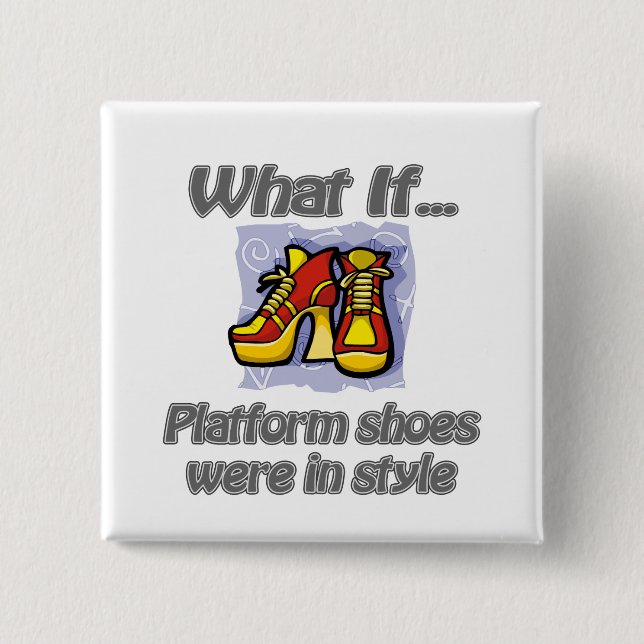 platform shoes 2 inch square button (Front)