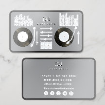 Platine de DJ Deejay Disque Vinyle Gris Argent Mét