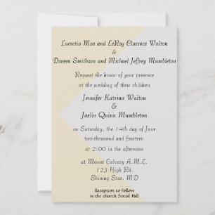 Platine et Faire-part de mariage perle avec parent
