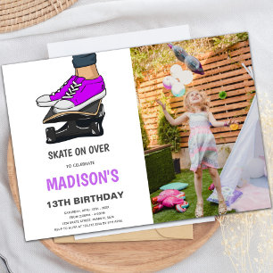 Platines violettes Invitations avec photo