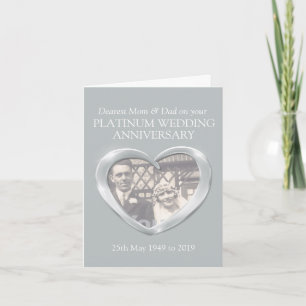 Platinum anniversary mom and dad photo card