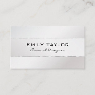 Platinum Background Silver Trim Business Card