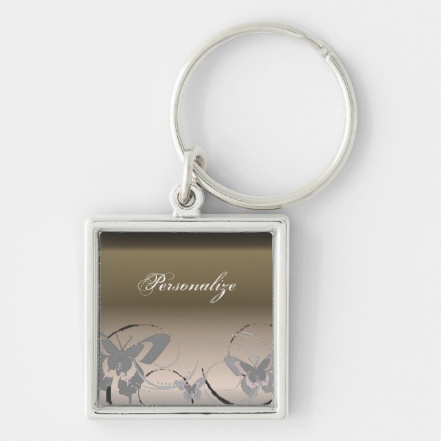 Platinum Butterfly Trio Keychain (Front)