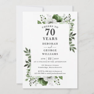 Platinum Cheers To 70 Years Wedding Anniversary Invitation