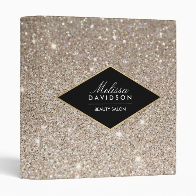 Platinum Glitter and Glamour Personalized Binder (Front/Spine)