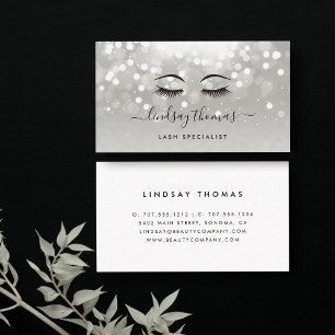 Platinum Glow Aesthetician or Makeup Artist Business Card
