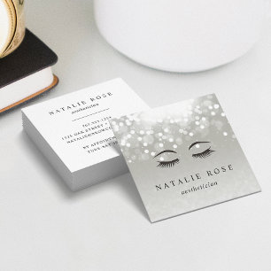 Platinum Glow Aesthetician Square Business Card