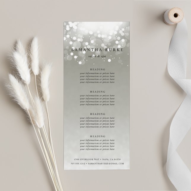 Platinum Glow | Pricing or Services Rack Card (Creator Uploaded)