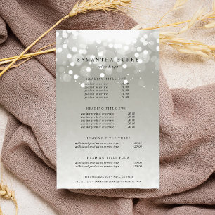 Platinum Glow Pricing & Services Flyer