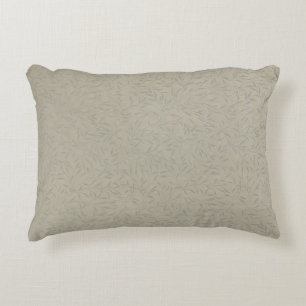 Platinum Grey Embossed Leaf Vines Accent Pillow