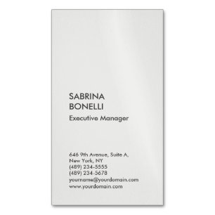 Platinum grey minimalist modern 	Magnetic business card