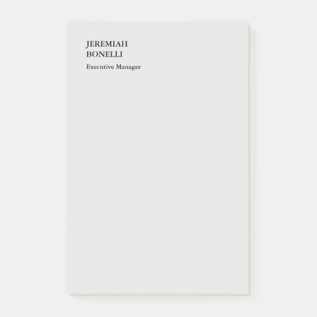 Platinum grey minimalist modern  post-it notes (Front)