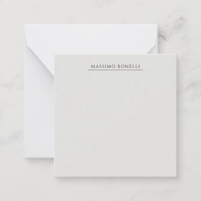 Platinum Grey Minimalist Plain Modern Own Name Card (Front)