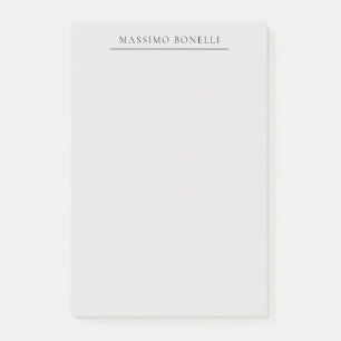 Platinum Grey Minimalist Plain Modern Own Name Post-it Notes