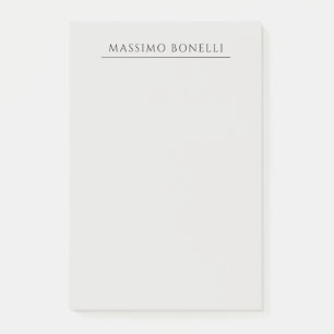 Platinum Grey Minimalist Plain Modern Own Name Post-it Notes