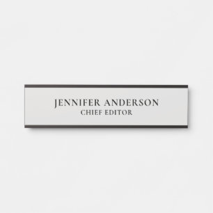 Platinum Grey Professional Modern Plain Minimalist Door Sign