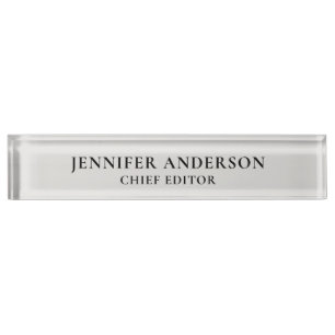 Platinum Grey Professional Modern Plain Minimalist Nameplate