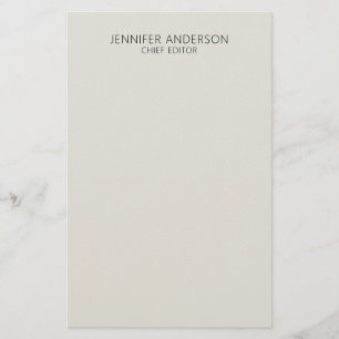 Platinum Grey Professional Modern Plain Minimalist Stationery