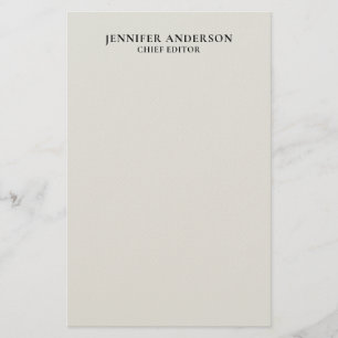 Platinum Grey Professional Modern Plain Minimalist Stationery