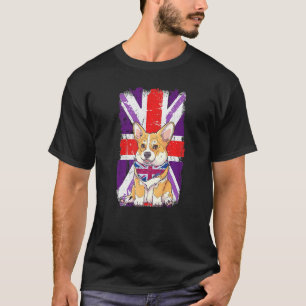 Platinum Jubilee 2022 Corgi Puppy & Union Jack For T-Shirt