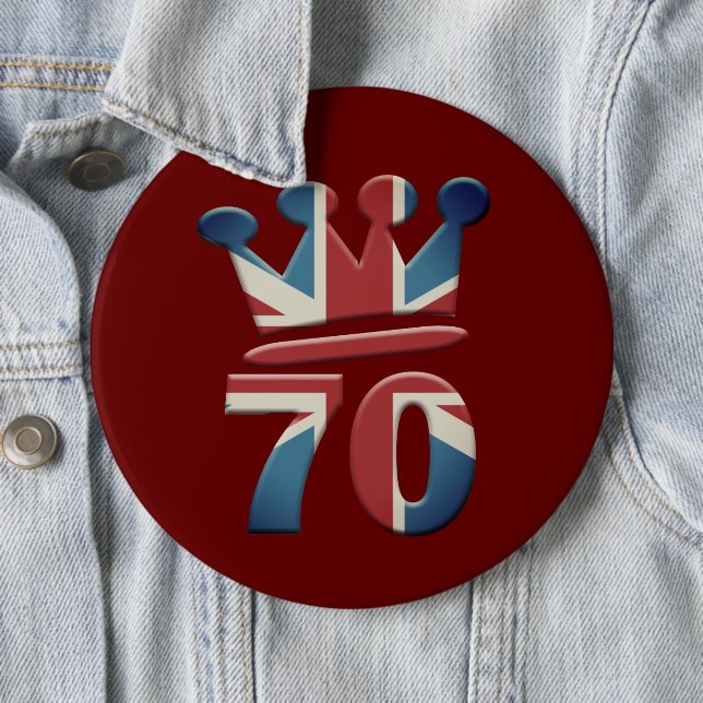 Platinum Jubilee Queen Elizabeth 70 years Button (In Situ)