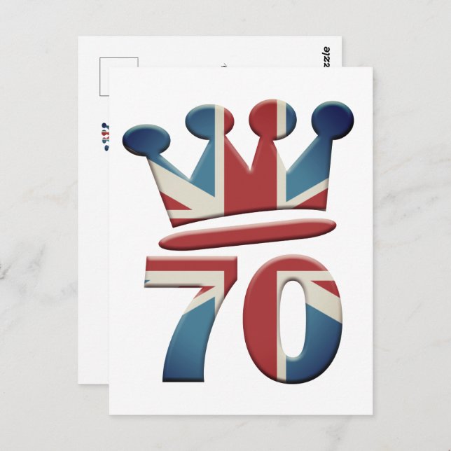 Platinum Jubilee Queen Elizabeth 70 years Postcard (Front/Back)