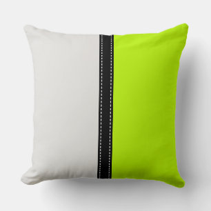 Platinum & Lime Solid Colour Background Throw Pillow