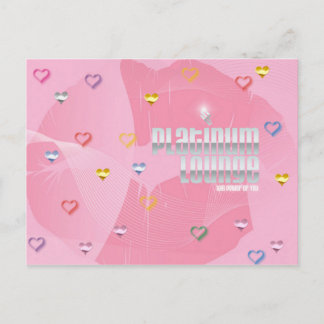Platinum Lounge Postcard (pinkhearts)