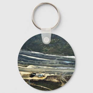 Platinum Mining Aerial View Keychain