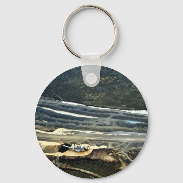 Platinum Mining Aerial View Keychain (Front)