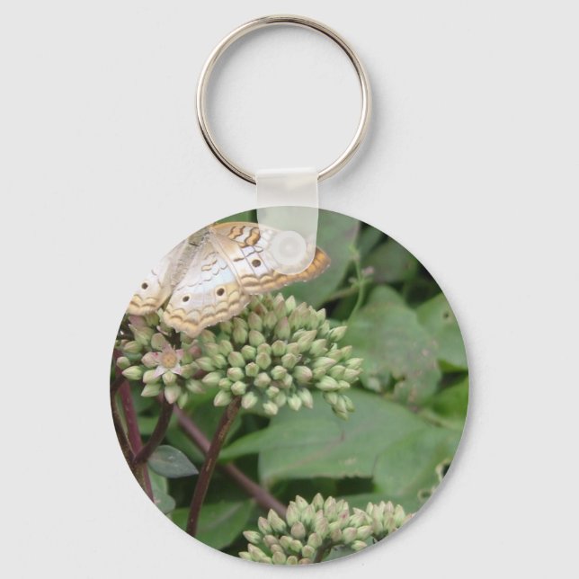 Platinum Monarach Butterfly Keychain (Front)