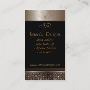 Platinum on Black Business Cards