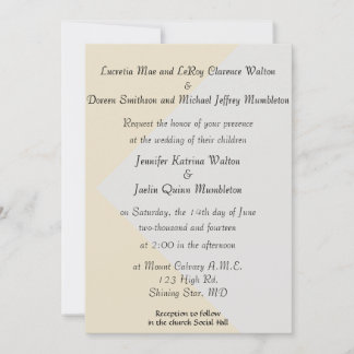 Platinum & Pearl Wedding Invitation with Parents