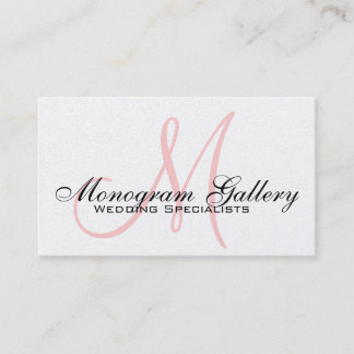 Platinum Pink Black Monogram Business Card