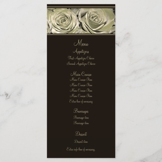 Platinum Rose Wedding Menu (Front)